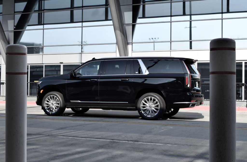 Cadillac Escalade Downtown Los Angeles side view