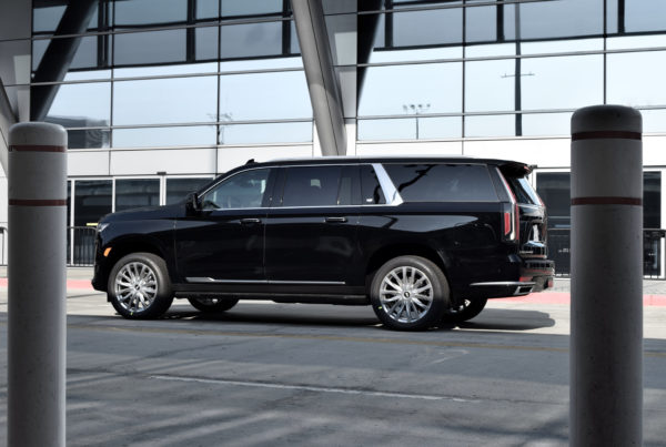 Cadillac Escalade Downtown Los Angeles side view