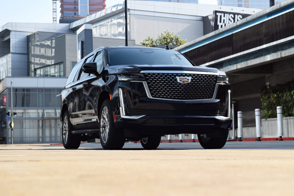 Cadillac Escalade Downtown Los Angeles Front driving LA Live