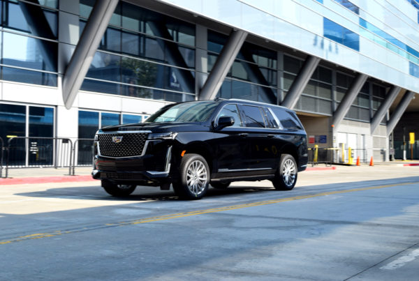 Cadillac Escalade Downtown Los Angeles Street View driving in LA Live Staples Center