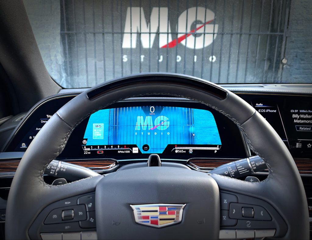 2021 Cadillac Escalade with Super Cruise hands free driving technology parked at MG Studio automotive events venue
