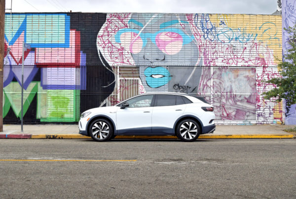 Volkswagen VW ID.4 art wall in downtown Los Angeles