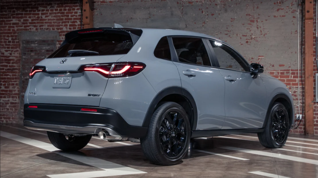 2023 Honda HR-V Press Reveal at MG Studio Small SUV Crossover Sport gray back side