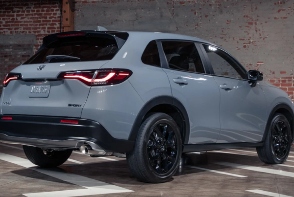 2023 Honda HR-V Press Reveal at MG Studio Small SUV Crossover Sport gray back side