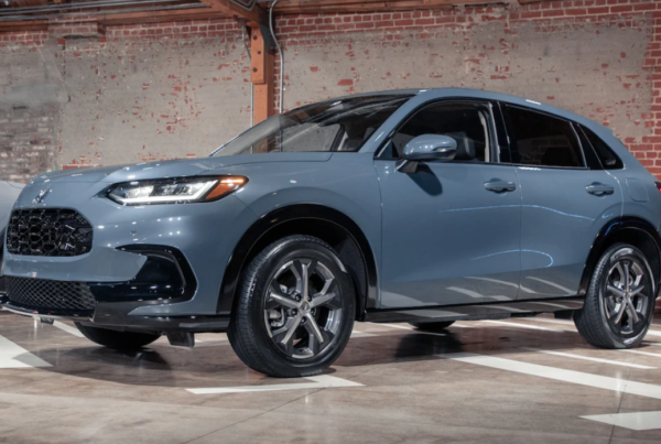 2023 Honda HR-V Press Reveal at MG Studio Small SUV Crossover blue front angle