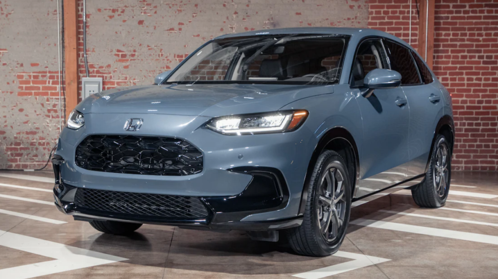 2023 Honda HR-V Press Reveal at MG Studio Small SUV Crossover blue headlights