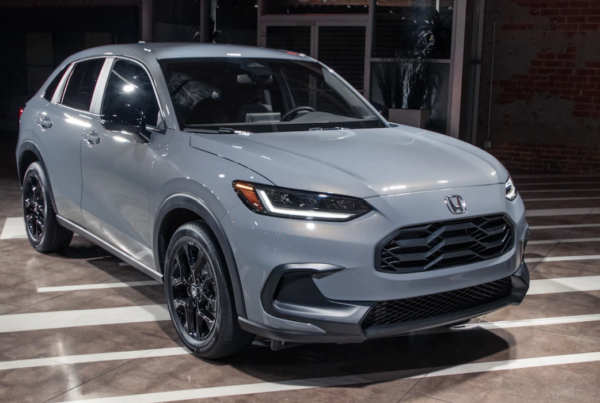 2023 Honda HR-V Press Reveal at MG Studio Small SUV Crossover gray Sport front side top